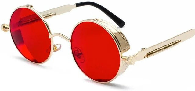 Binchi Outdoor Equipment Sonnenbrille Rund, Metall, Rot, Herren - Bild 1
