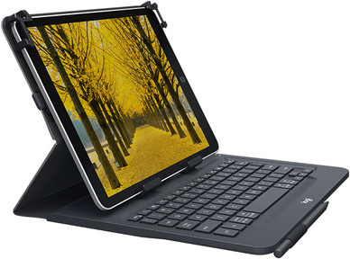 Logitech Universal Folio Bluetooth Tastatur in Schwarz mit QWERTY Italienisch Layout - Bild 1