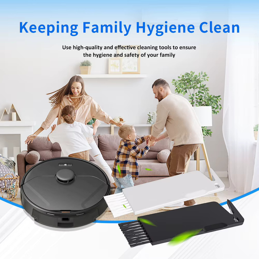 WINDNINJA Universelles Reinigungsbürsten-Werkzeug in Weiß für Dreame, Xiaomi, Roborock und iRobot Roboterstaubsauger mit Haarentfernungskamm - Bild 2