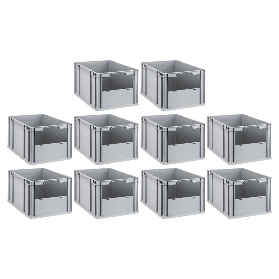 PROREGAL SparSet 10x Eurobox NextGen Insight Eurobehälter Transportbox mit offener Front, Grau, H x B x T: 32 x 40 x 60 cm - Bild 2