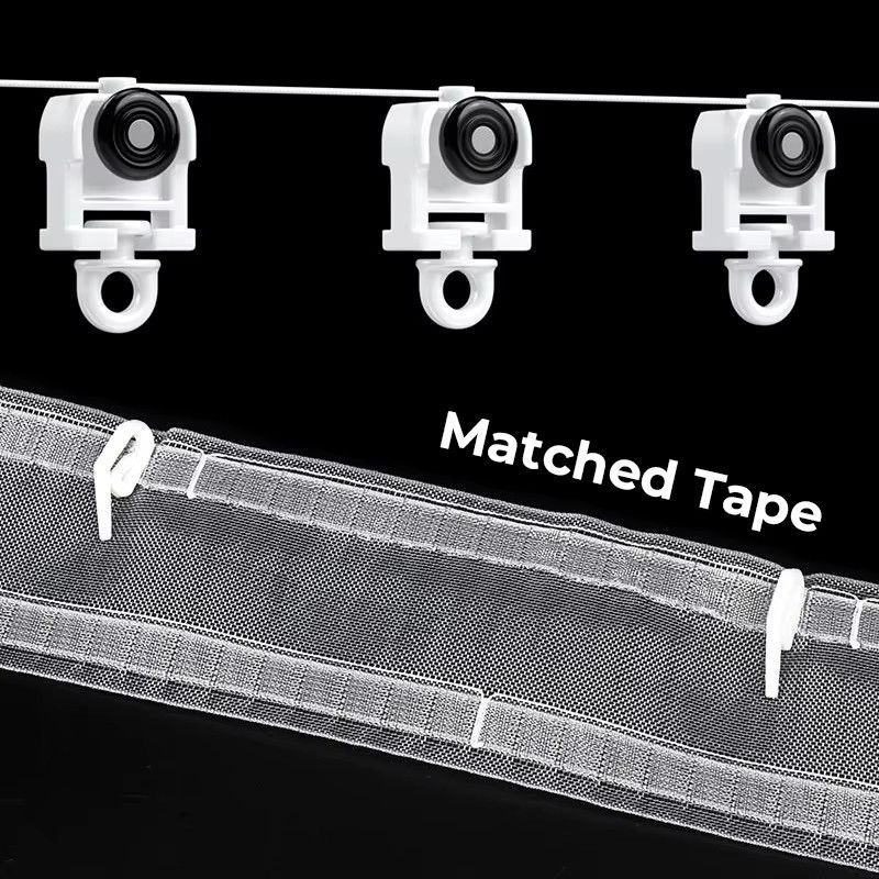 Trietex S-Faltvorhangläufer mit Öse und Vorhangschiebern für Wellenfalten und Hakentypen - Bild 5