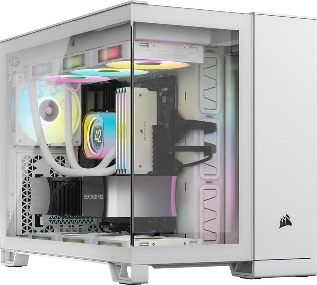 Corsair 2500X RGB Micro Tower PC Gehäuse in Weiß mit ATX-Unterstützung - Bild 1