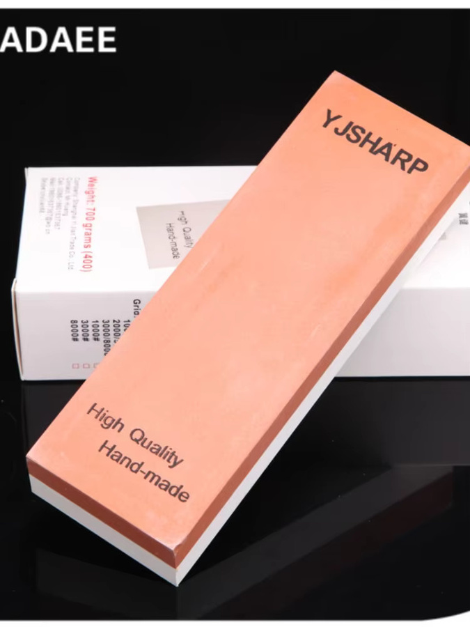 Doppelseitiger Schleifstein aus weißem Korund mit Körnung 600 und 1500 für Küchenmesser, B/T/H: 180 x 60 x 30 mm - Bild 4