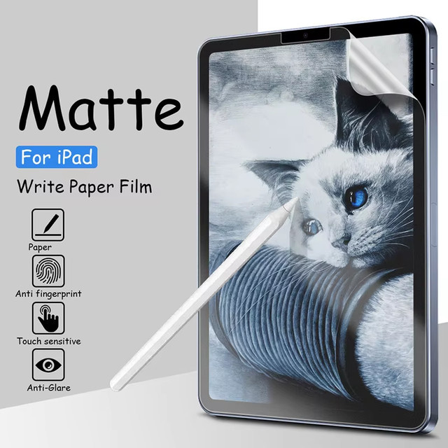 Papierähnliche Displayschutz Folie für Apple iPad Pro 11 und 13 Zoll, iPad Air 11 und 13 Zoll sowie iPad 10 und 11 Generation, transparent - Bild 1