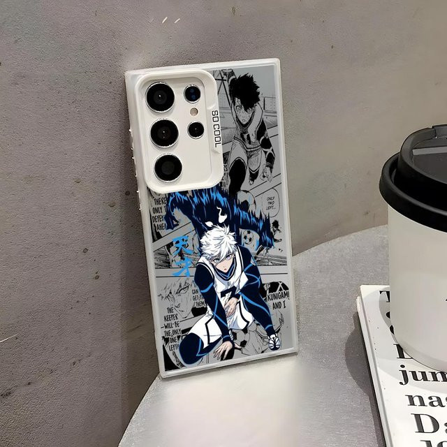 L-Lock S-Seishiro Handyhülle aus Silikon für Samsung Galaxy S25 Edge, S24, S23 und S22 Ultra in Blau und Silber - Bild 1