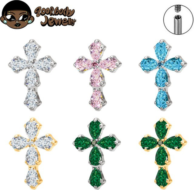 ZOORBODY JEWELRY Ohrring, Titan, Zirkonia, Silber, Unisex - Bild 1