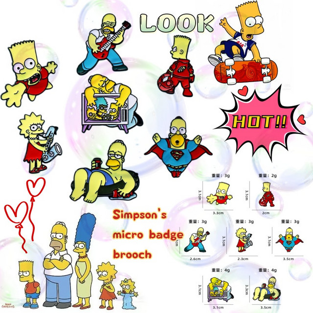 The Simpsons Charakterbrosche, Abzeichen, Kleidung, Rucksack-Accessoires - Bild 1