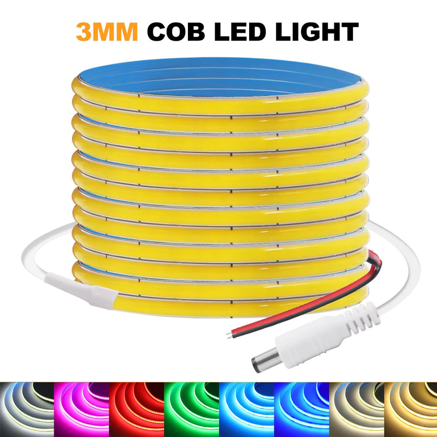 HEGEHE COB-LED-Streifen Weiß, 320 LEDs/m, ultradünn und flexibel, 3 mm, DC 5 V, 3000 K–6000 K - Bild 2