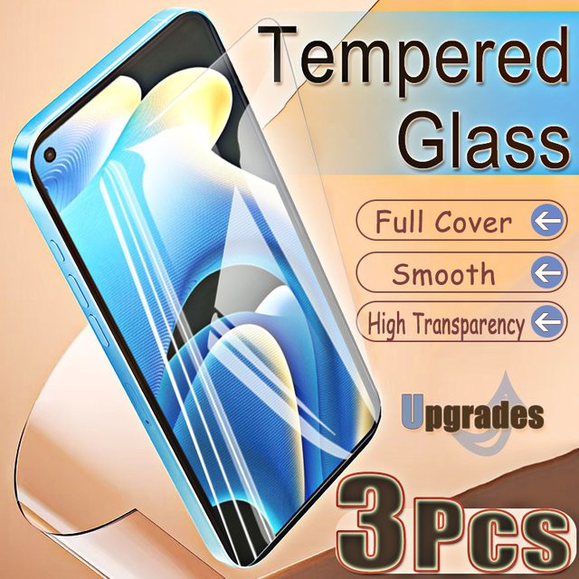 3er-Set gehärtetes Glas als Displayschutz für Realme GT Neo2 und Neo 2, transparent, Fingerabdruck-Entsperrung kompatibel - Bild 1