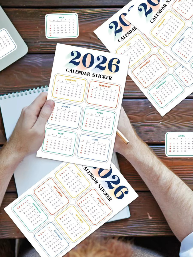 2 Stück Kalender-Aufkleber für 2026, monatliche Planungsaufkleber in Mehrfarben für Scrapbook, Tagebuch und Organisation in Schule oder Büro - Bild 3