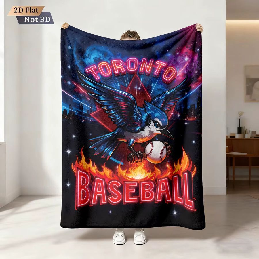 Weiche Flanelldecke mit Tauben-Baseball-Sportdruck in Multicolour, 230 g, maschinenwaschbar - Bild 6