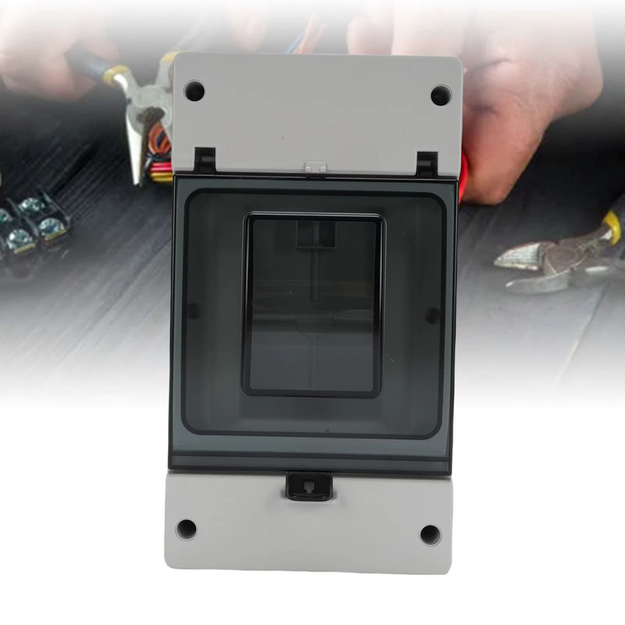 DC-Leistungsschalterkasten aus Kunststoff mit IP66 Schutzart als regensicherer Außenverteiler und Anschlussdose für MCCB-Solarbatterieschalter, B/T/H: 27,0 x 15,0 x 12,3 cm - Bild 4