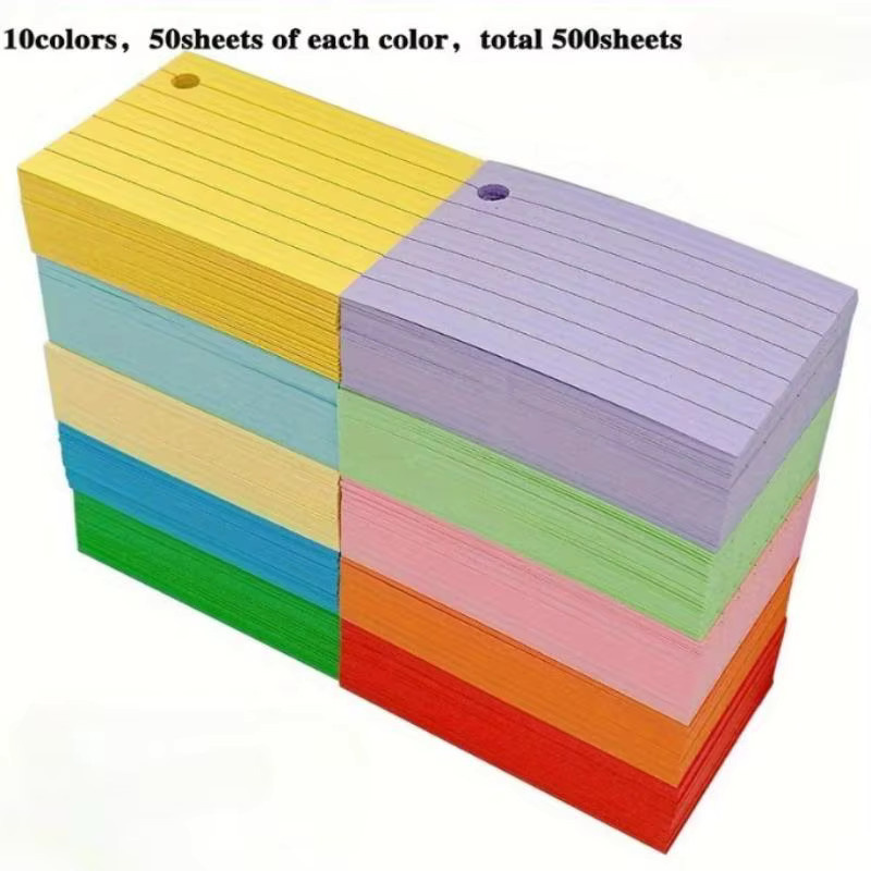 500 Blatt linierte farbige Karteikarten aus Papier für Studium und Schule in Multicolour - Bild 2