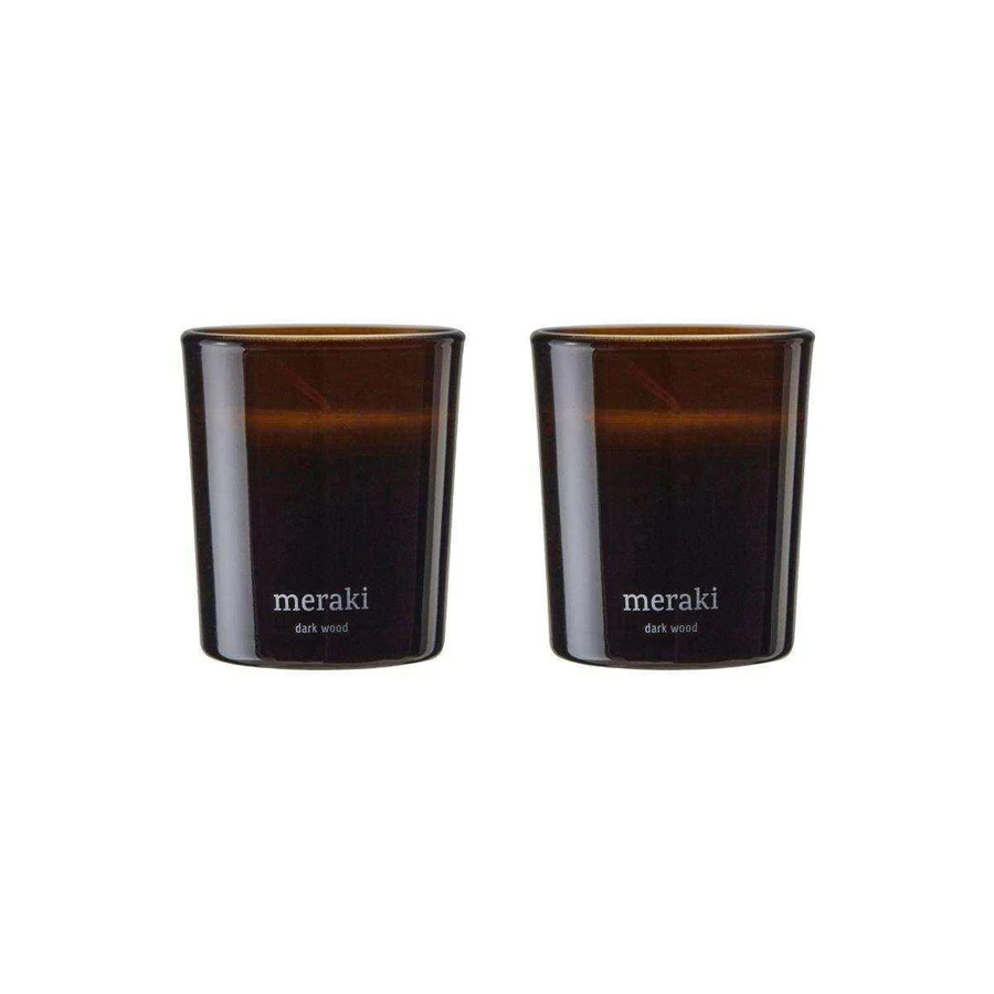 Meraki Duftkerzen Set Dark Wood in Braun mit holzig-würzigem Aroma aus Glas - Bild 1