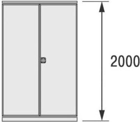 Bito Flügeltüren aus Kunststoff in Lichtgrau, B/H: 130 x 200 cm - Bild 1