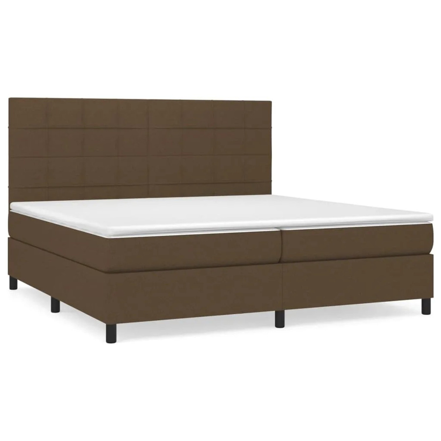 vidaXL Boxspringbett Hybrid mit Matratze und Taschenfederkern Dunkelbraun B/T: 200 x 200 cm - Bild 2