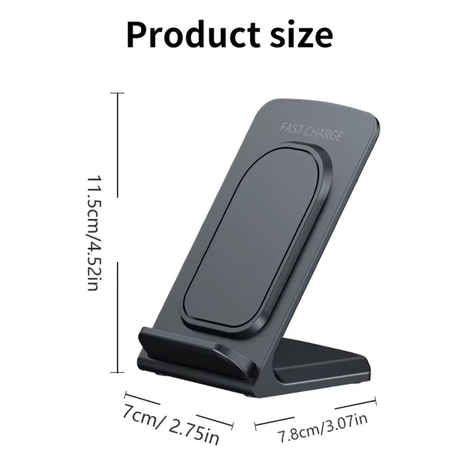 VIKEFON Drahtlose Ladestation für iPhone, Samsung und Xiaomi als Desktop-Telefonhalterung in Schwarz oder Weiß - Bild 5
