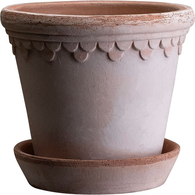 Bergs Potter Blumentopf The Københavner Raw Pot mit Untersetzer, Farbe Rose, Durchmesser: 10 cm, Höhe: 8 cm - Bild 1