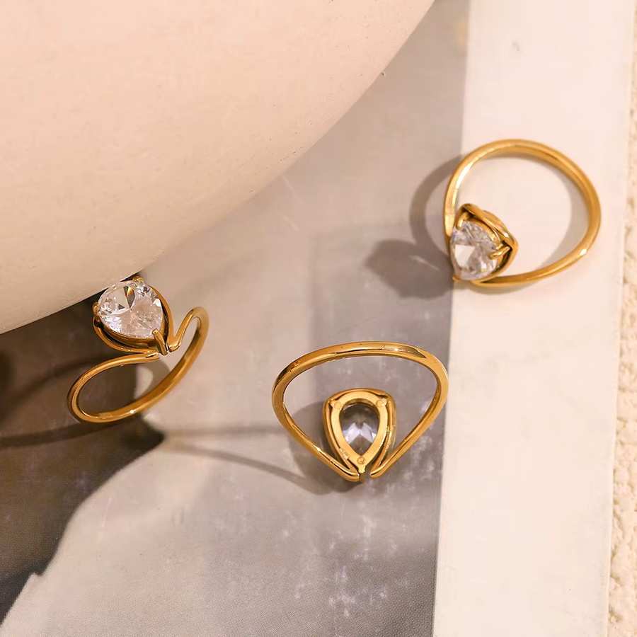 E.B.belle Ring, Edelstahl, Zirkonia, Gold, Damen - Bild 4