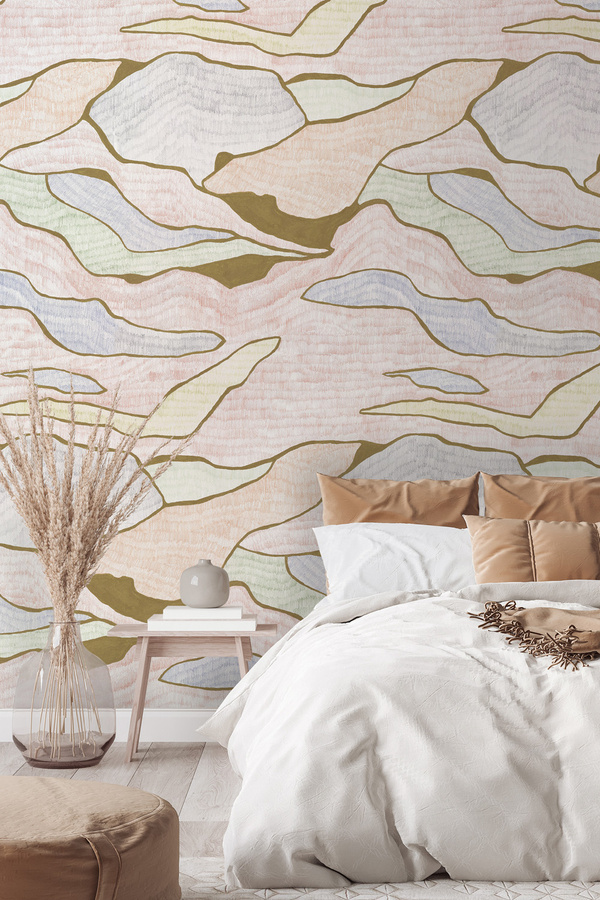 Tenue de Ville Wallpaper Kamen Mural Powder in modernem Abstract-Design aus Vlies - Bild 1
