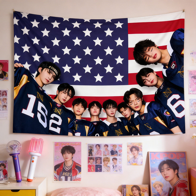 Andteam Merch Wandteppich mit amerikanischem Flaggen-Design in Multicolour, B/H: 60 x 40 cm - Bild 1