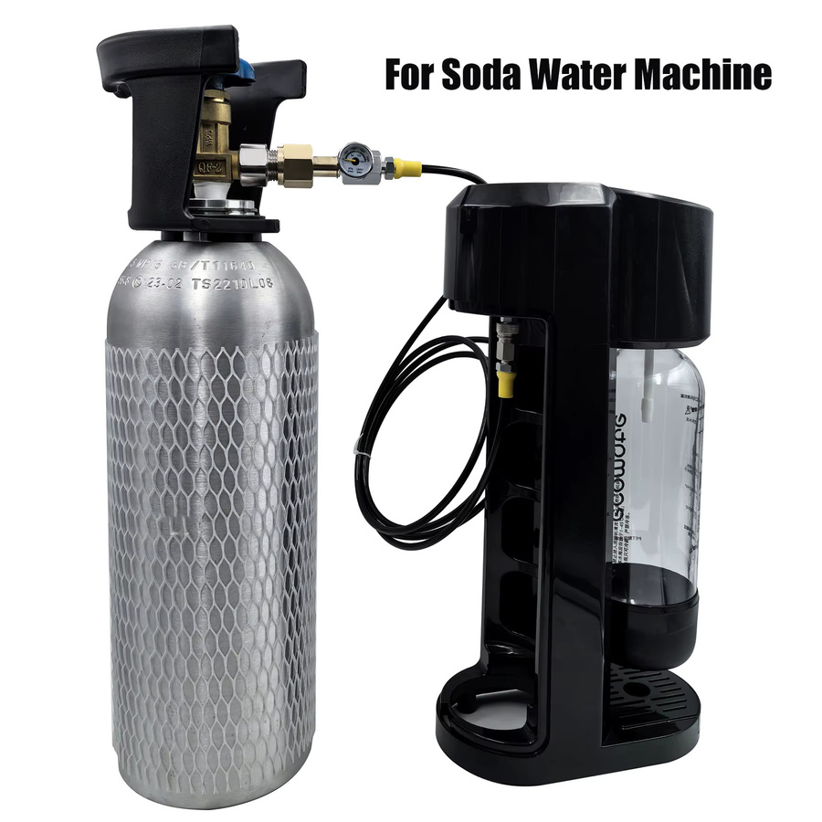 BAZUKA Externes CO2-Tank-Adapter-Set mit Schnelltrennanschluss W21,8–14 G3/4 CGA320 und 2,5 m Schlauch für Soda-Maker-Zubehör - Bild 2