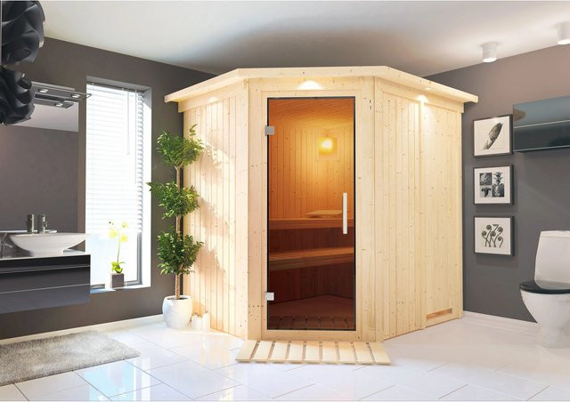 Karibu Sauna LED-Dachkranz in Natur Braun - Bild 1
