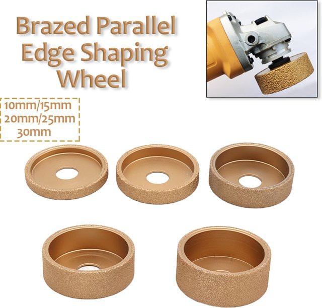 Parallelprofil-Formrad mit 20 mm Dorn und vakuumgelöteten Diamantkanten für Fliesen, Quarzstein, Marmor, Granit und Stein in Gold - Bild 1