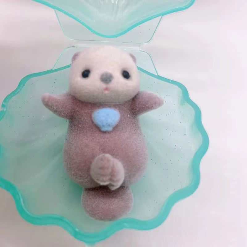 YELL Gashapon Kapsel Spielzeug Otter Figur Kawaii Tier Modell in Grau für Kinder und zur Desktop Dekoration - Bild 3