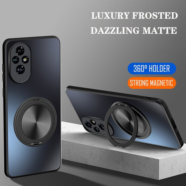 Stoßfeste Handyhülle mit Magnetring und matter Rückseite für Huawei Honor Magic Serie in Schwarz oder Silber - Bild 1