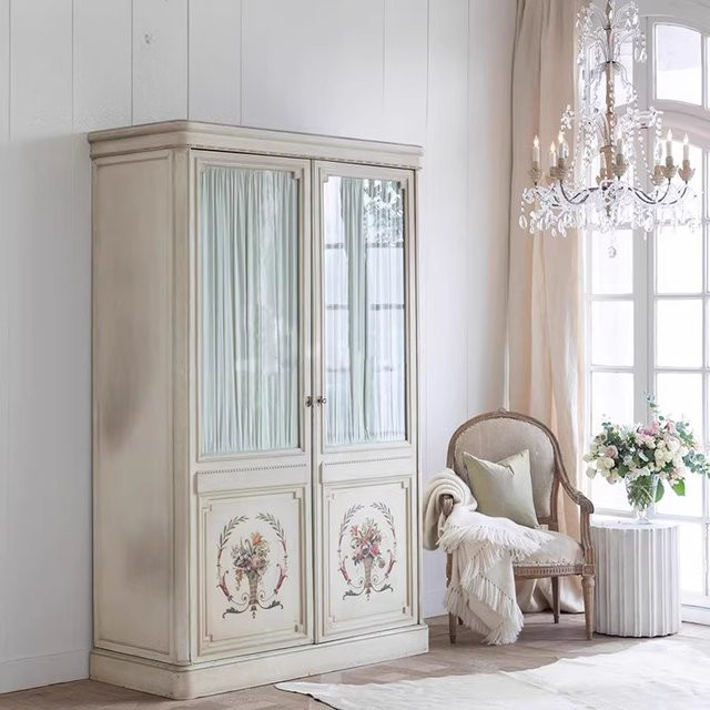 DUTRIEUX Kleiderschrank aus Holz im französischen Stil, Weiß, B/T/H: 135 x 55 x 210 cm - Bild 1