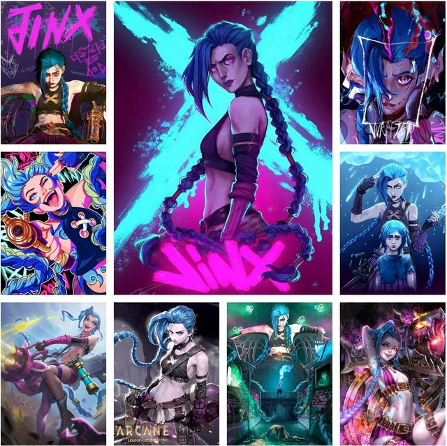 Arcane Jinx League of Legends 5D DIY Diamantmalerei Mosaik Bild in Multicolor - Bild 1