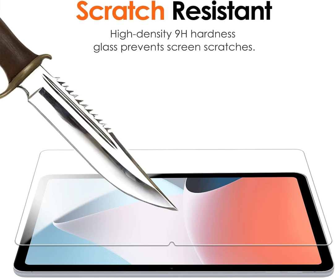 Displayschutzfolie aus gehärtetem Glas für OPPO Pad Air (10,36 Zoll) 2022, transparent, 9H kratzfest, HD-Klarheit und Anti-Fingerabdruck-Beschichtung - Bild 2