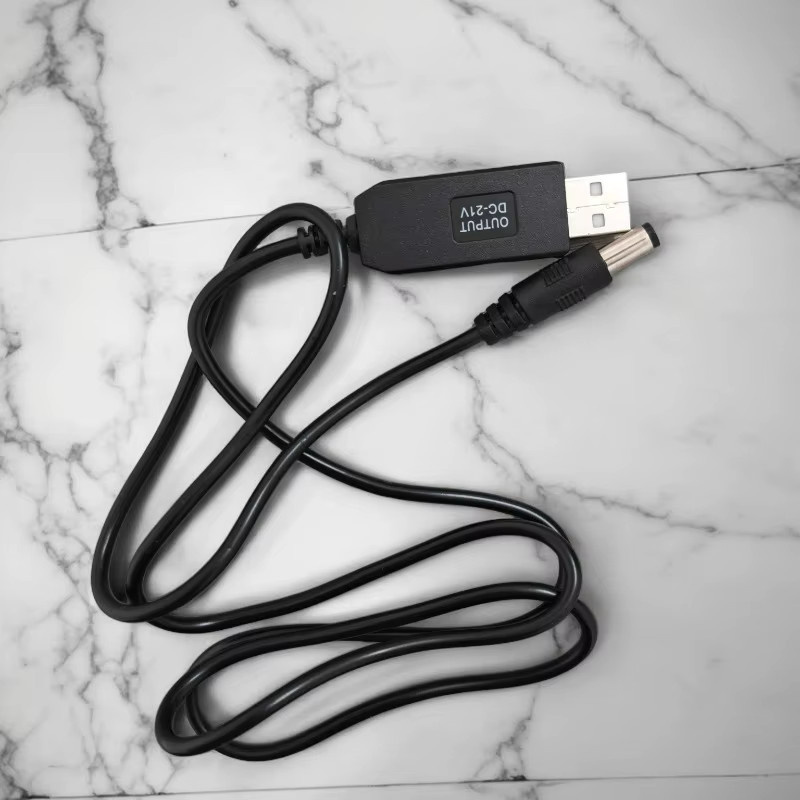 USB zu DC 21V Adapterkabel Schwarz zur Konvertierung von 5V auf 21V zum Laden von Lithium-Batteriesystemen - Bild 3