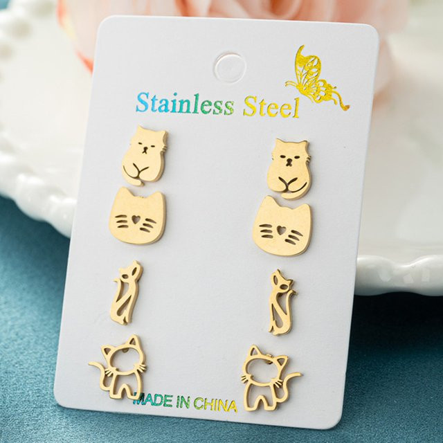 SMJEL Ohrstecker Katze, Edelstahl, Damen - Bild 1