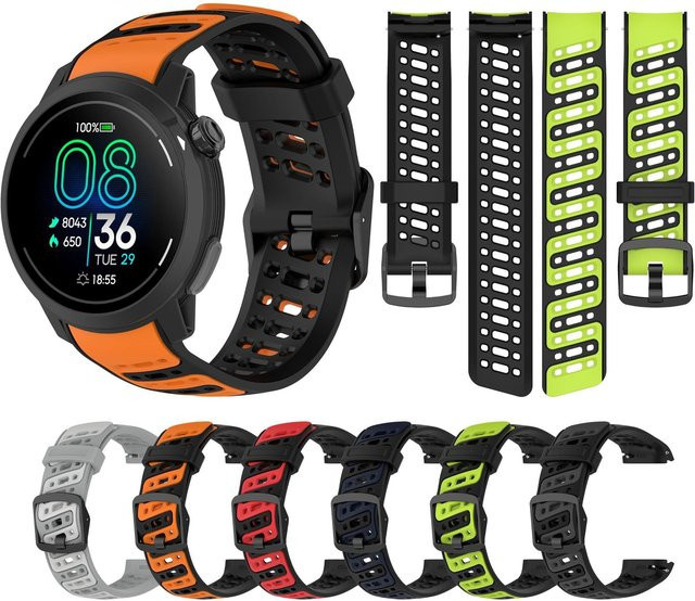 Coros Uhrenarmband Silikon, zweifarbig, 22 mm, Unisex - Bild 1