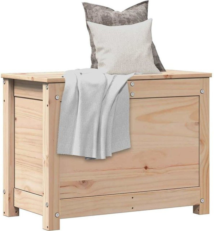 Vidaxl Aufbewahrungsbox aus Massivholz Kiefer in Natur im Landhaus- und Skandinavischen Stil, B/T/H: 110 x 50 x 45,5 cm - Bild 1
