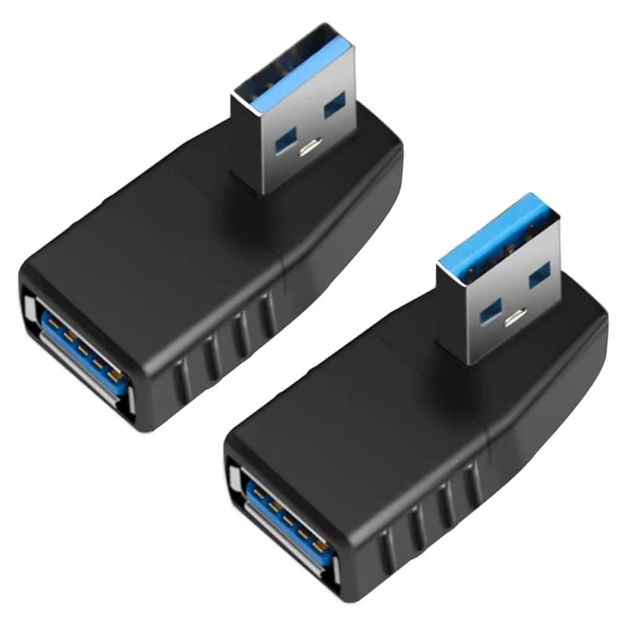 FRHY 4-Wege USB 3.0 Adapter Typ A Stecker auf Buchse mit 90 Grad abgewinkeltem Design in Schwarz - Bild 2