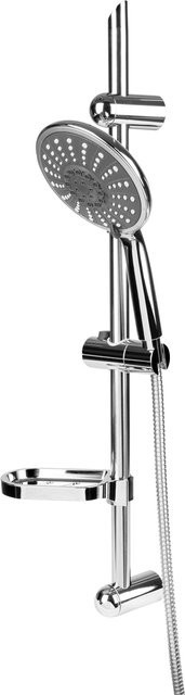 LIVARNO HOME Multifunktionsbrause-Set mit Brausestange in Chrom, Regendusche und Massagefunktion mit Anti-Kalk-Funktion - Bild 1