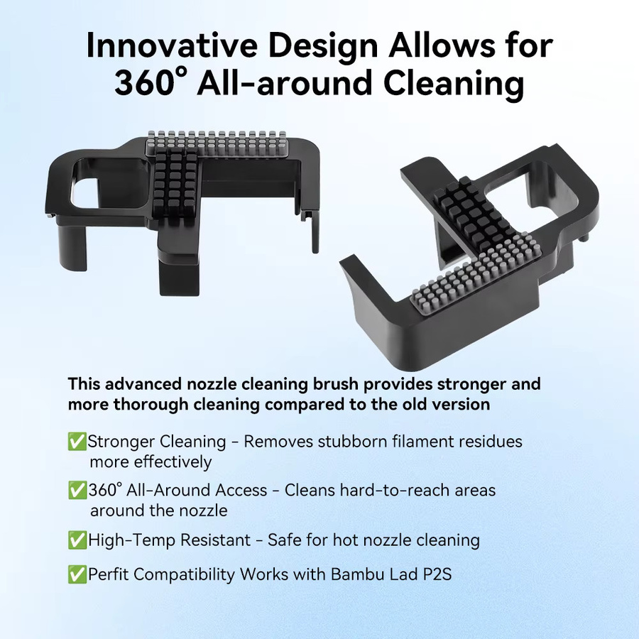 YUNSN 3D Silikonbürste Düsenreiniger für Bambu Lab P2S in Schwarz zur Hotend-Reinigung für FDM 3D-Drucker - Bild 4