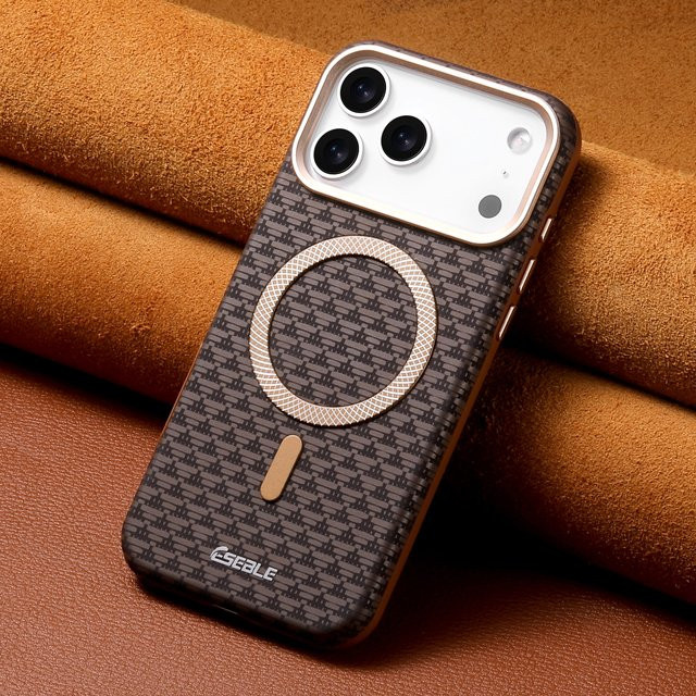 Luxuriöse Kunstleder-Handyhülle mit Magnet und kabellosem Laden für iPhone 17 Pro Max Air in Rot mit mattiertem Gefühl - Bild 1