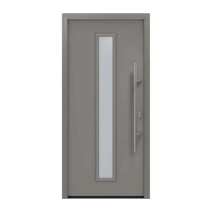 EcoStar Haustür Isopro IP 020S in Graualuminium mit Glaseinsatz, modern, B/H: 110 x 210 cm, DIN Rechts - Bild 2