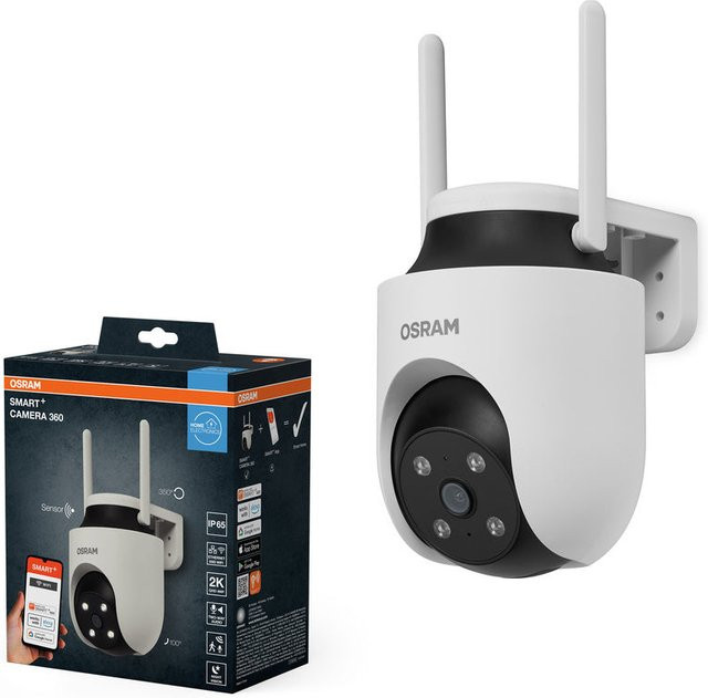 OSRAM Smart+ smarte Wifi Outdoor Überwachungskamera 360 Grad drehbar Weiß - Bild 4