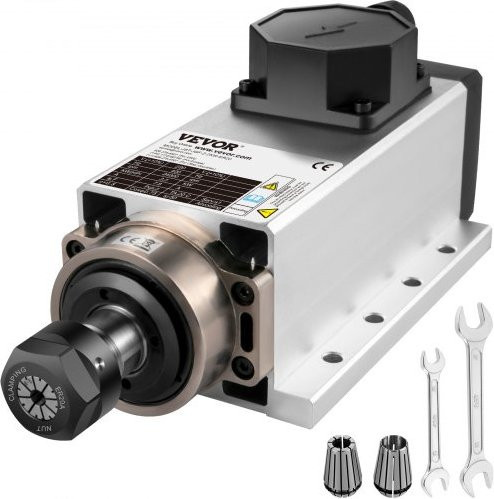 VEVOR Luftgekühlter CNC Spindelmotor 2,2KW mit ER20 Spannzange, 24000 RPM, Farbe: Silber - Bild 1