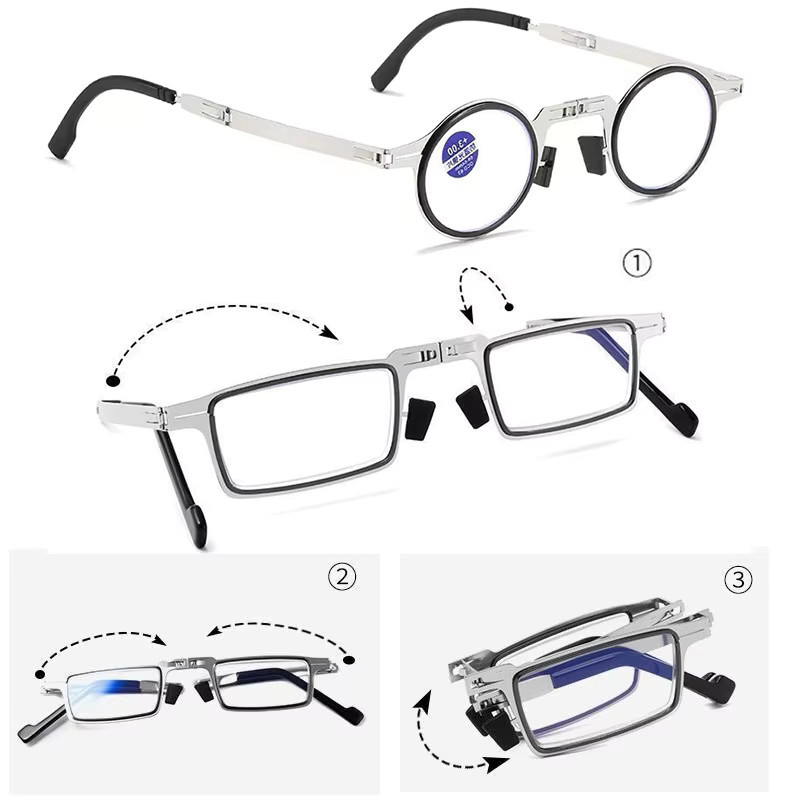 DIXSG Lesebrille, Vollrand, Metall, Unisex, silver - Bild 3
