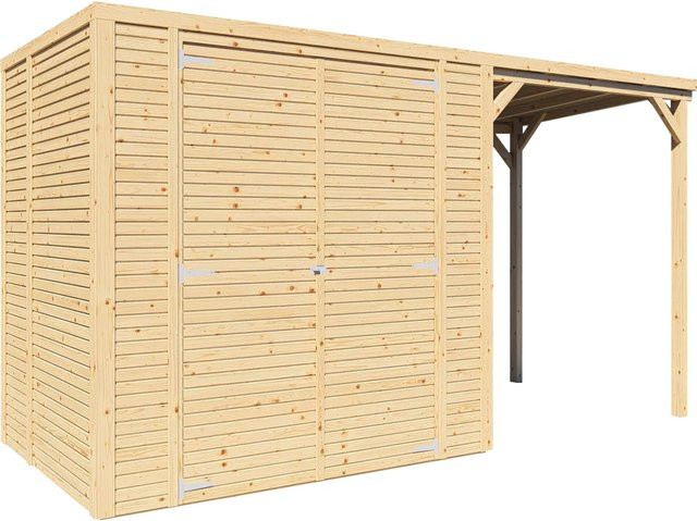 Bertilo Holz-Gartenhaus Box 2 Plus Natur FSC Holz B: 373 cm, T: 157 cm - Bild 1