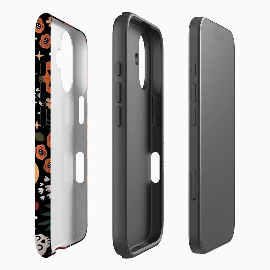 Halloween Blumen iPhone Handyhülle mit Doppelschichtiger Rückabdeckung für Apple iPhone 18 17 16 15 14 13 12 Pro Max Plus in Multicolour - Bild 2