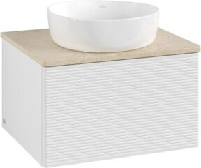 V&B Waschtischunterschrank Antao mit Frontstruktur in Weiß, B/T/H: 60 x 36 x 50 cm - Bild 1