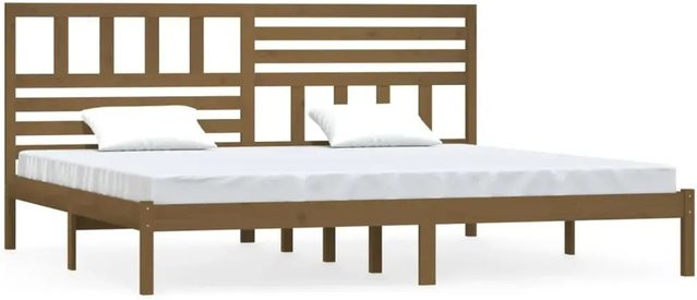vidaXL Massivholzbett aus Kiefer in Honigbraun, B/T/H: 200 x 200 x 206 cm - Bild 1