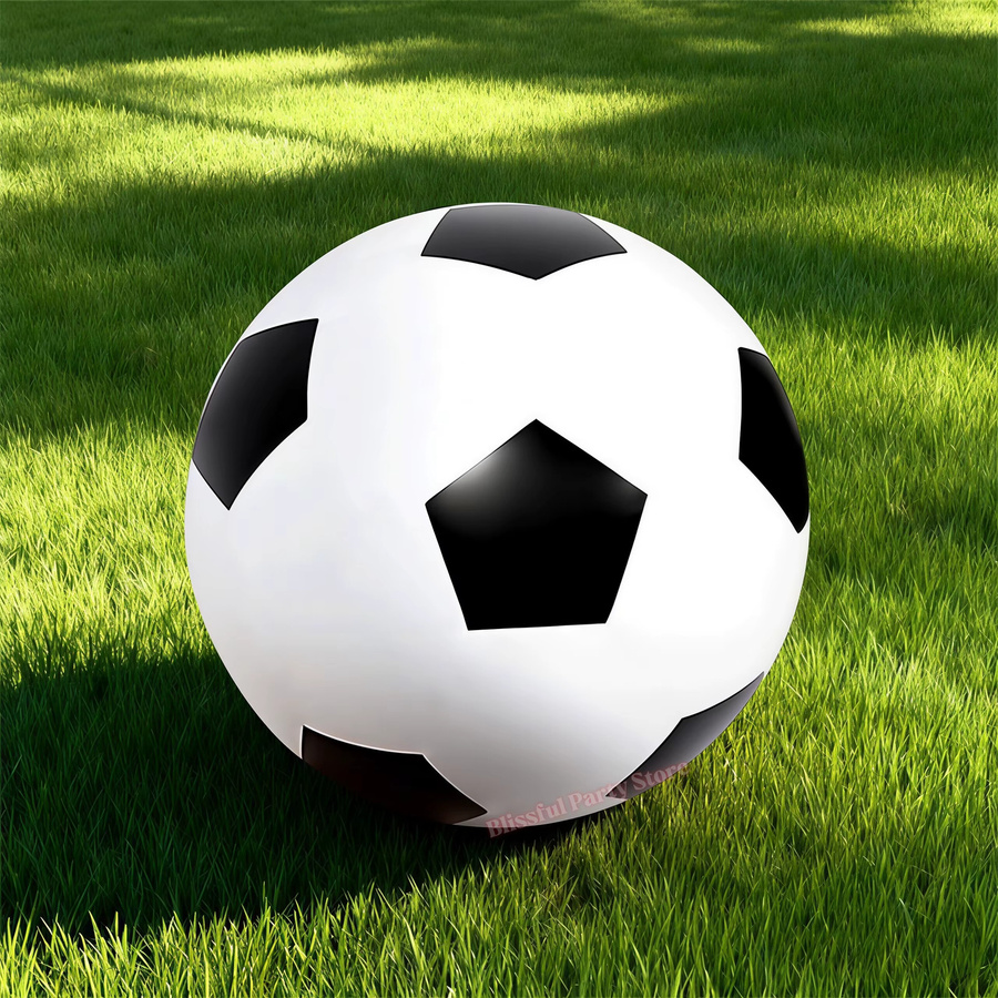 Potdemiel Aufblasbarer Fußball, Zubehör, Kunststoff, PVC, weiß - Bild 4